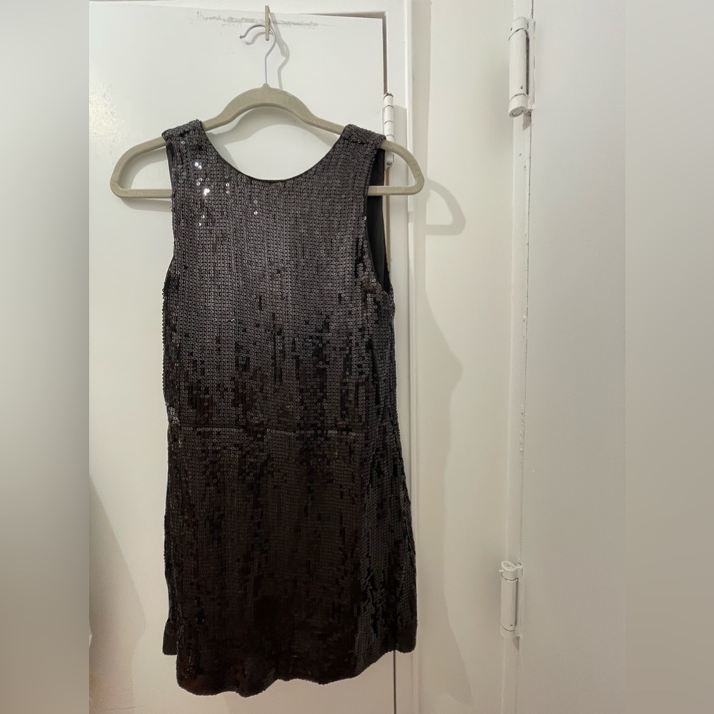 Alice + Olivia black sequin mini dress with cowl back (brand new with tags)